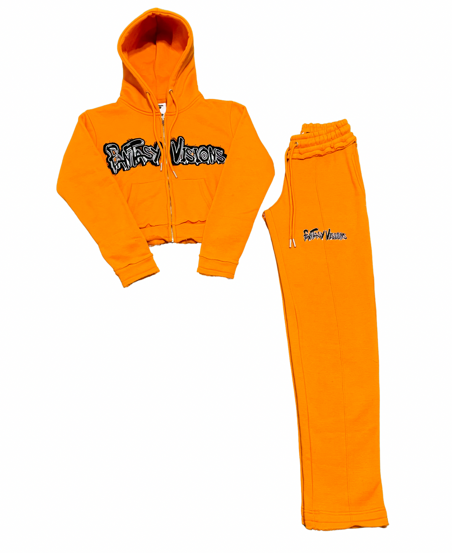 FV Gurls Orange Distressed Sweatsuit
