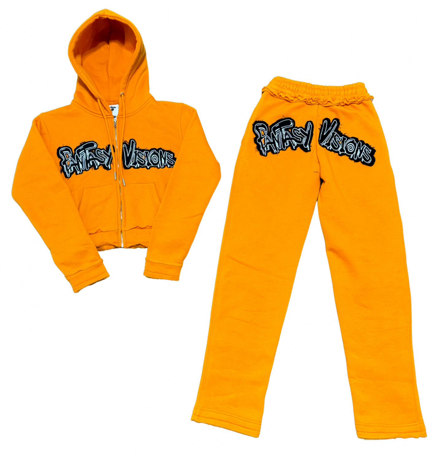FV Gurls Orange Distressed Sweatsuit