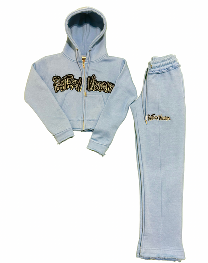 FV Gurls Blue Distressed Sweatsuit