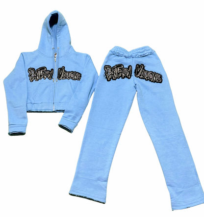 FV Gurls Blue Distressed Sweatsuit